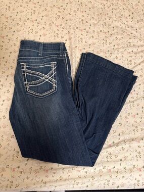 Ariat Women's Dark Indigo Bootcut Jeans with White Contrast Stitching